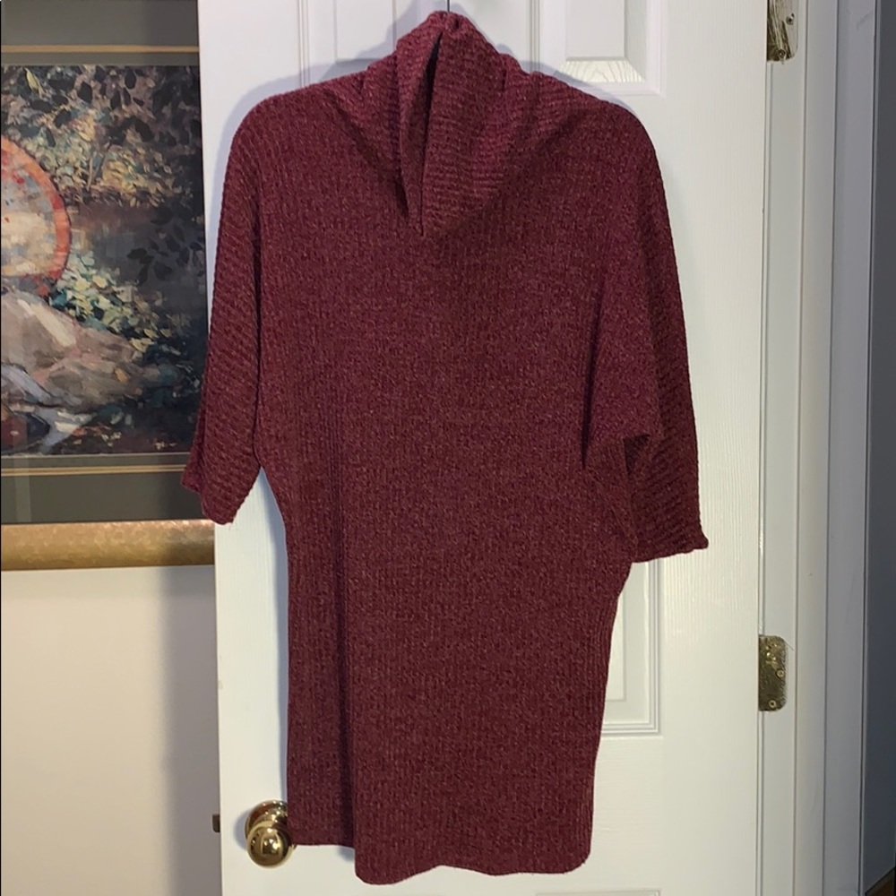 Sweater dress with cowl neck